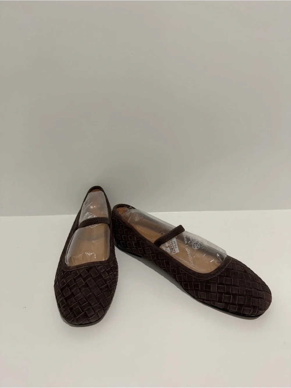 NEW Madewell The Greta Ballet Flat in Woven Dark Roast Suede NU879 $138 size 7
